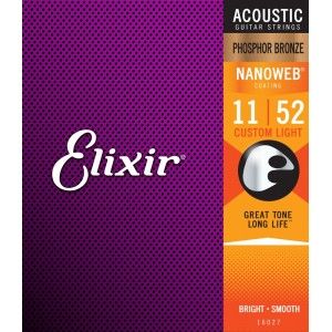 Elixir 16027 Nanoweb Custom Light Phosphor Bronze Acoustic Strings