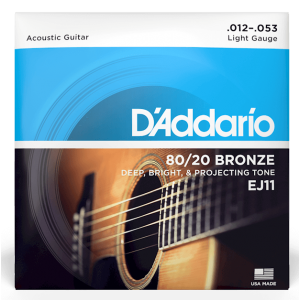 D'Addario EJ11 Acoustic Guitar String Set 80/20 Bronze - .012-.053