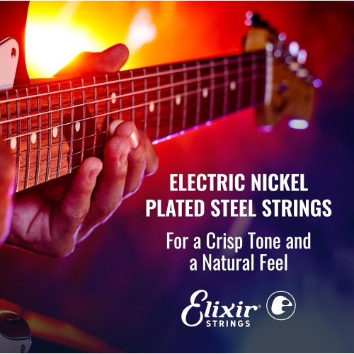 Elixir 19002 Optiweb Nickel Plated Electric Guitar Strings - Long Lasting Tone