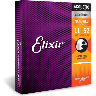 Elixir 11027 Nanoweb Custom Light Phosphor Bronze Acoustic Strings