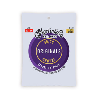 Martin Originals M140 80/20 Light Acoustic Guitar Strings