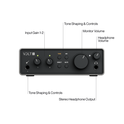 "Universal Audio Volt 1 (Gen 2) USB Audio Interface | Top Audio Interfaces"