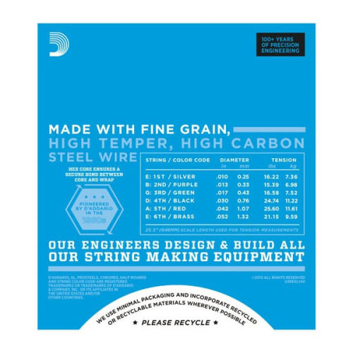 D'Addario EXL140 Light Top/Heavy Bottom Electric Guitar String Set