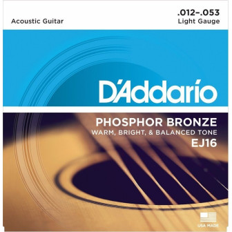 D'Addario EJ16 .012-.053 Phosphor Bronze  Acoustic Guitar Strings