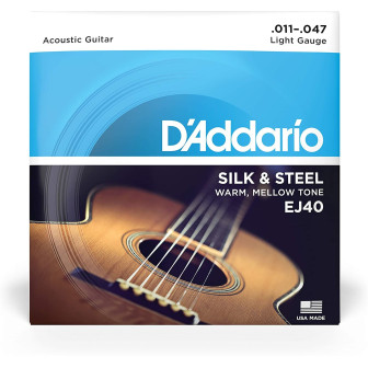 D'Addario EJ40 .011-.047 Acoustic Guitar String Folk Silk & Steel