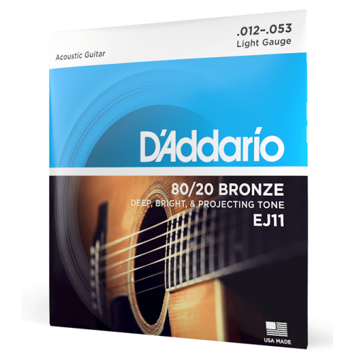 D'Addario EJ11 .012-.053 Bronze Acoustic Guitar String Set - Quality Sound Guaranteed