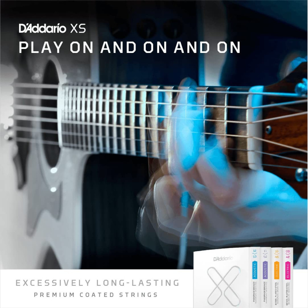 D'Addario XSAPB1253 Phosphor Bronze Acoustic Guitar Strings - Long-Lasting Brilliance