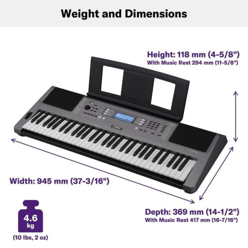 Yamaha PSR-I300 61-Keys Portable Keyboard - Indian Instruments & Riyaz Patterns